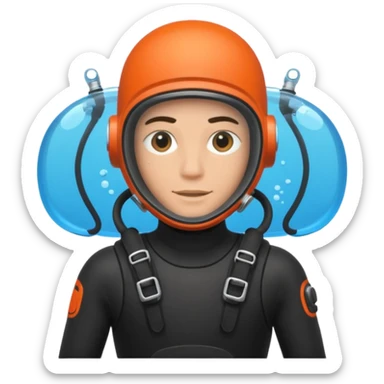 Scuba diver with tank on the back sticker