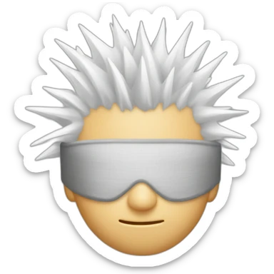 white spiky hair with blindfolded sticker