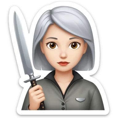 Woman with a knife sticker
