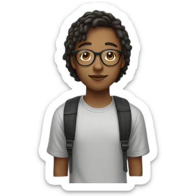 19 year old teenager with round glasses sticker