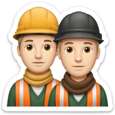 two headed person with one head wearing a loggers hat and the other a football scarf sticker