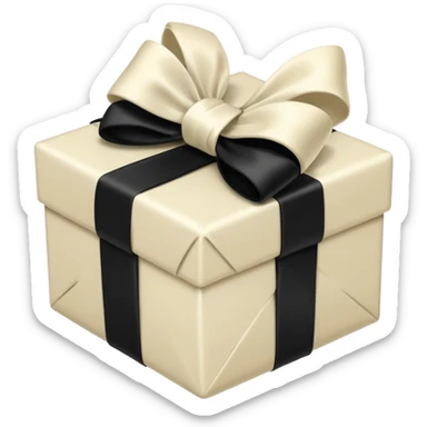 ivory present with black bow sticker