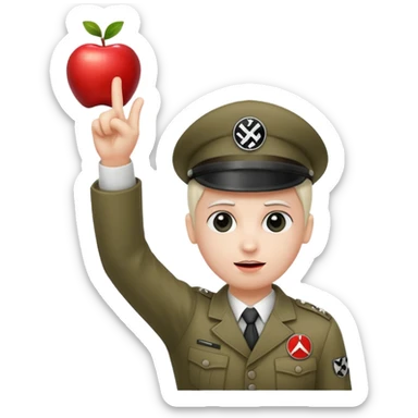 Apple person emoji doing a nazi salute sticker