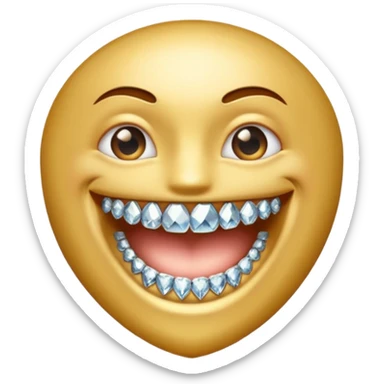 Emoji with diamond grillz sticker