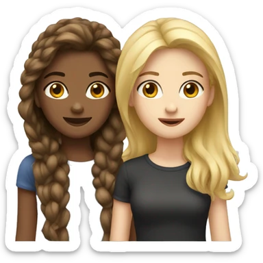 Two best Friends (Girls) one has Brown Hair and the oder has blonde hair sticker