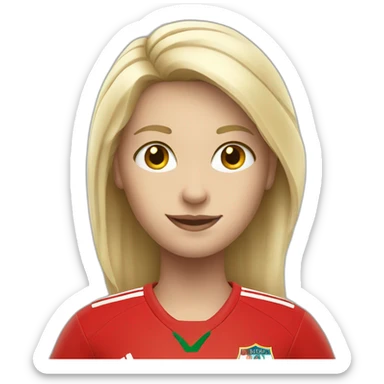 White blonde girl with Red soccer Shirt sticker