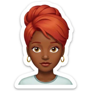 Une femme noir rousse avec une barbe sticker