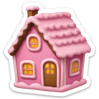 A pink gingerbread house sticker