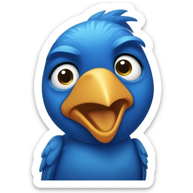 Blue bird raising eyebrow  sticker