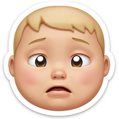 flat baby face crying sticker