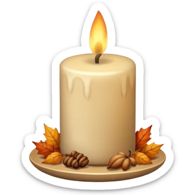 Beige Cozy Candle autumn sticker
