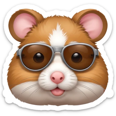 Gray hamster with sunglasses sticker