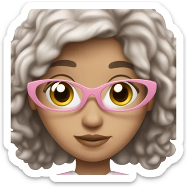 angelic brunette girl with pink book sticker