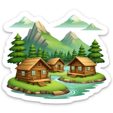 Cabañas con naturaleza sticker