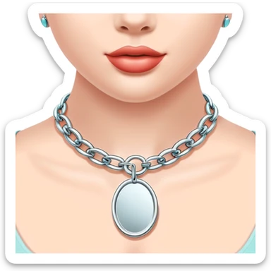 Tiffany oval tag choker necklace return to Tiffany sticker