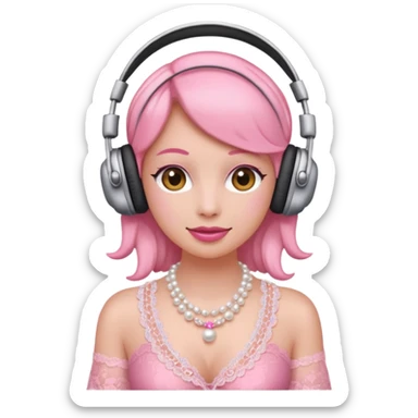 coquette emoji headphones only sticker