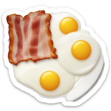 Bacon and eggs on a plate emoji sticker