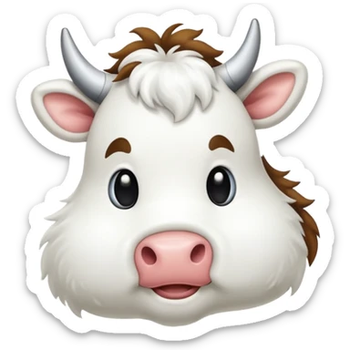 white cow tail sticker