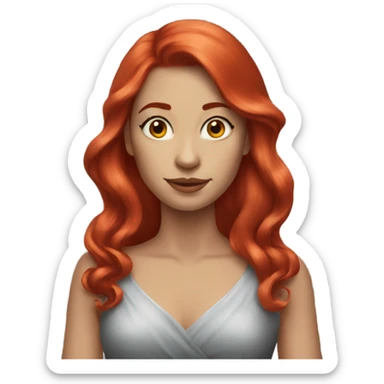 Lady red hair elegant sticker