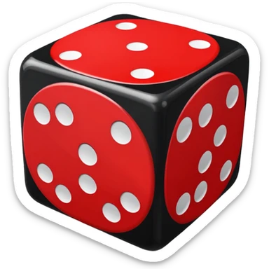 dice nero e rosso sticker