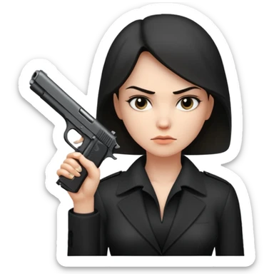 woman hitman with pistol sticker