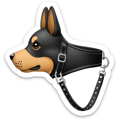 Dog muzzle with leash sticker