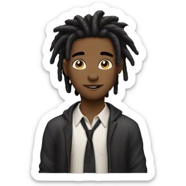 black haired meme boy with dreads sticker