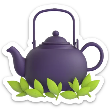 teapot with tea leaves sticker