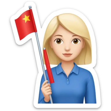 flat Flag holder woman sticker