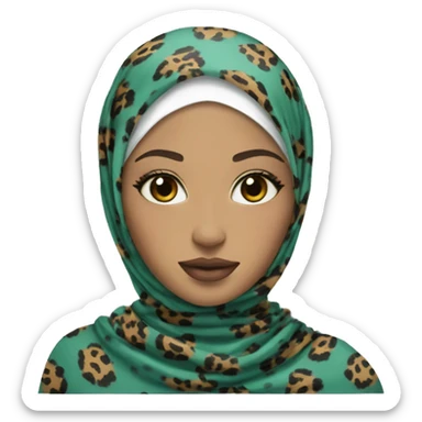 loose hijab with jaguar print light skin sticker