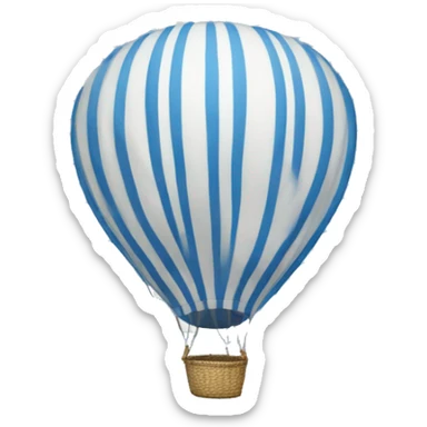 hot-air balloon blue and white striped emoji sticker