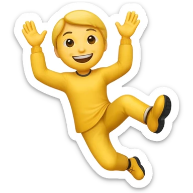 emoji giggling and kicking his feet sticker