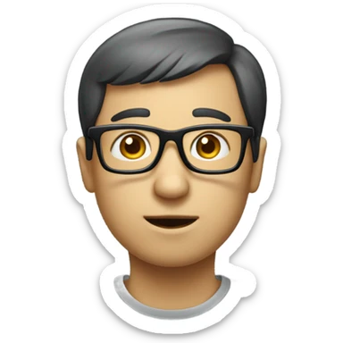 a genius with glasses sticker