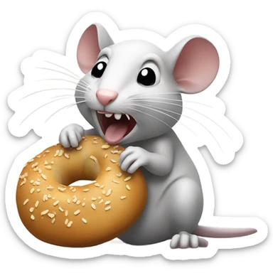 Rat eating a bagle sticker