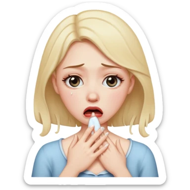 choking self emoji women sticker
