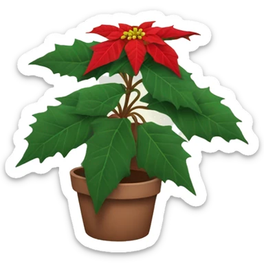 Large poinsettia plant sticker