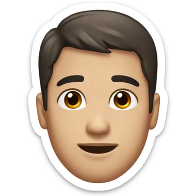 A man with short dark hair and brown eyes, with a heart sticker