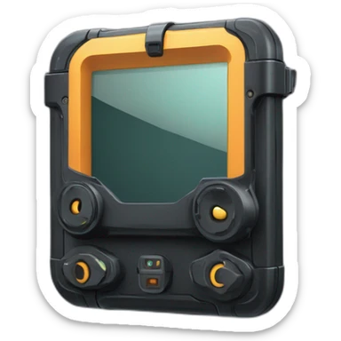 futuristic dark Personal Cloaking Device tablet with buttons and switchers sticker