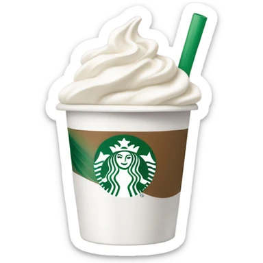 white starbcks with cream sticker