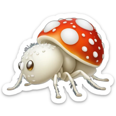 Fly agaric in which all white dots are replaced with eyes sticker