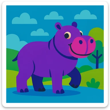 Hippopotamus sticker