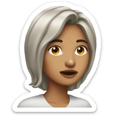 Mujer morena llorando  sticker