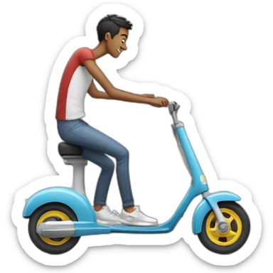 skinny guy fell off a scooter sticker