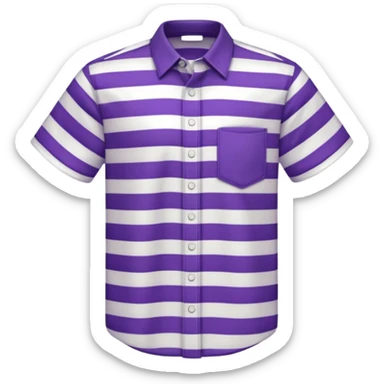 white and dark violet vertically striped shirt sticker