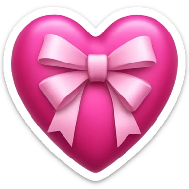 Pink Christmas heart with a bow sticker
