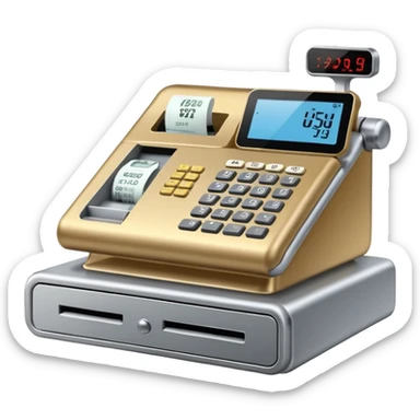 modern cash register sticker