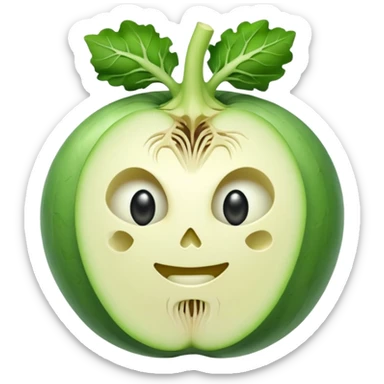 a sliced kohlrabi, simple, clear sticker