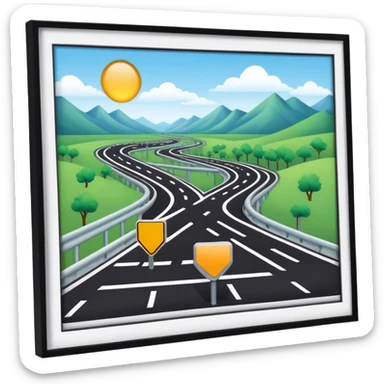 emoji of a free flow lane on a highway sticker