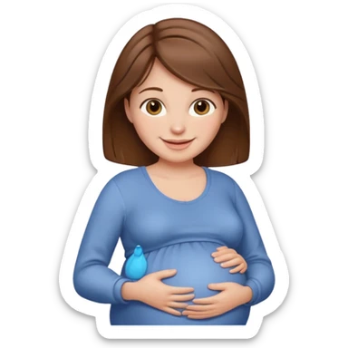 Una mamá embarazada de cabello  café  sticker