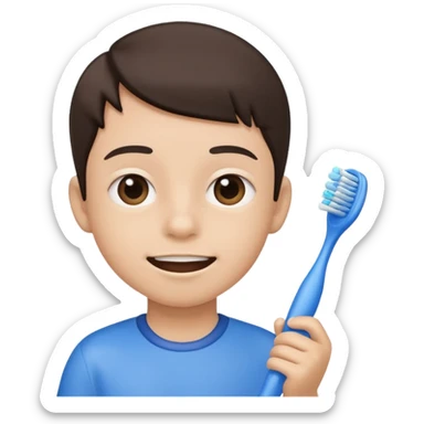 kid blue Toothbrush sticker